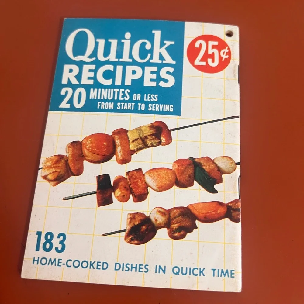 Vintage 1952 Quick Recipes Cookbook 20 Minutes or Less Quick Magazine 183 Dishes
